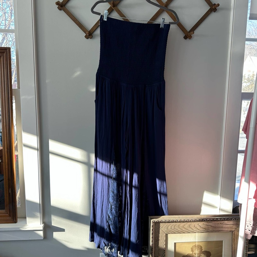 Strapless Wide Leg Jumper with lace tall